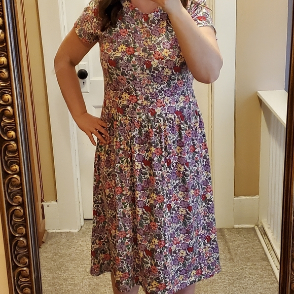 Fair Set Petite Floral House Dress Vintage Size Medium Drop Waist 80s 90's Pink - Picture 2 of 10